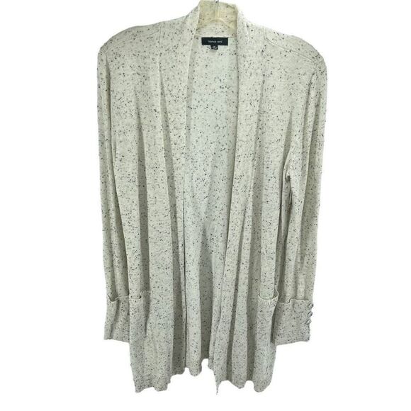 Verve Ami Womens Cardigan Sweater Open Front Long Sleeve Black White Size Medium - Picture 1 of 11